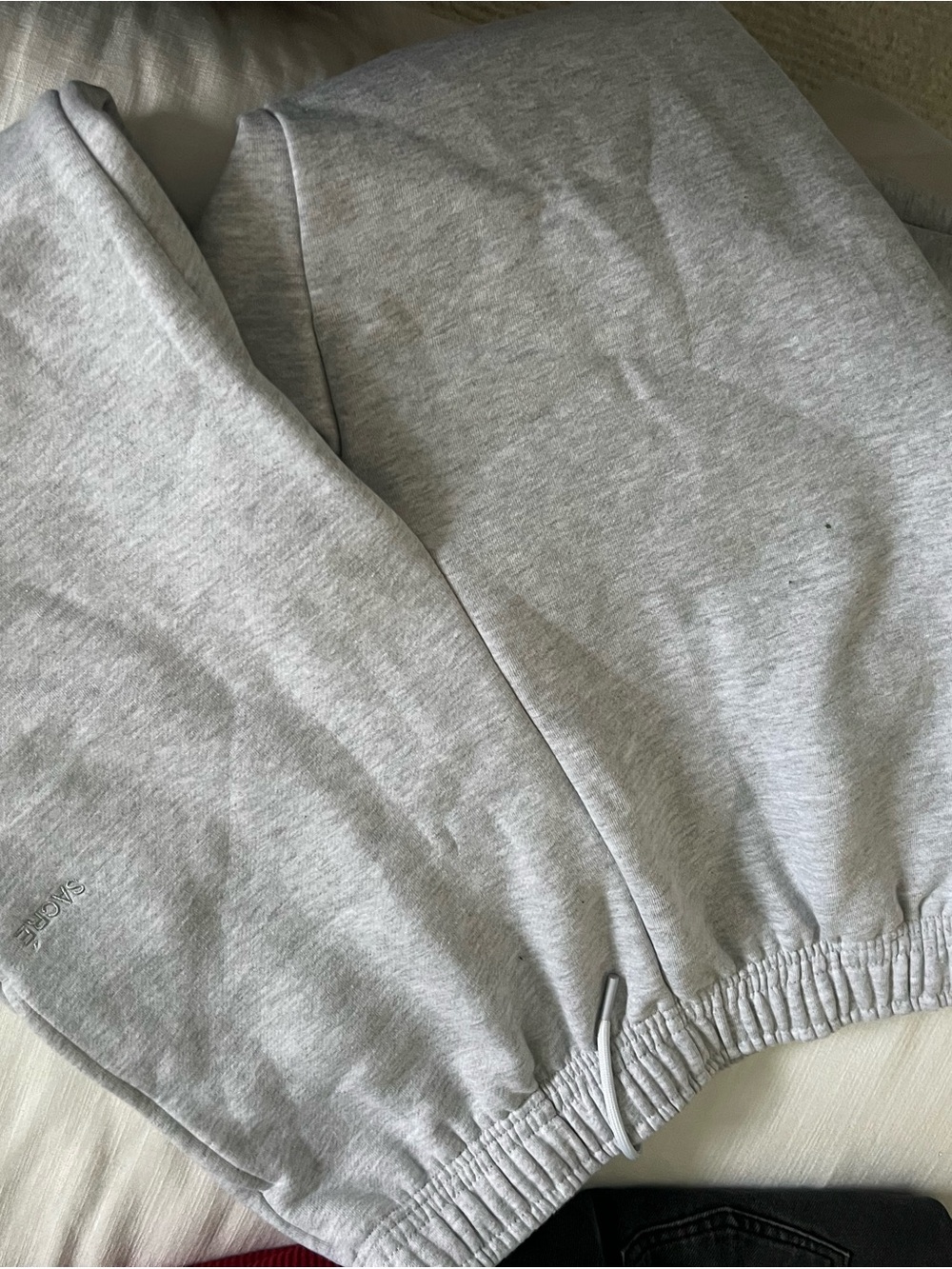 Gray Sweatpants with Elastic Waistband